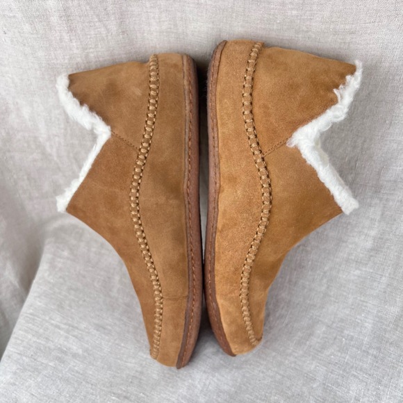 Sorel Manawan II Mens 13 Elk Natural Suede Faux Fur Lined Slippers NM3472-242 - Picture 7 of 11